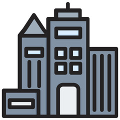 Buildings Outline Color Icon