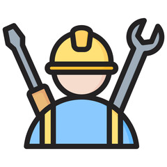 Mechanical Engineering Outline Color Icon