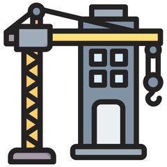 Construction Outline Color Icon