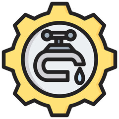 Water Supply Outline Color Icon