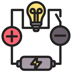 Electrical Circuits Outline Color Icon