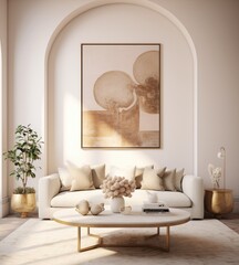 Fototapeta na wymiar Light, luxurious living room.