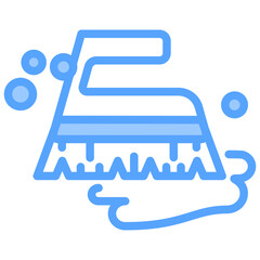 Scrub Brush Blue Icon
