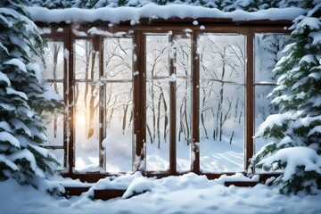 snow covered house