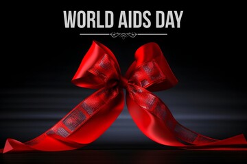 World AIDS Day: Red Ribbon Symbol on a Dark Background