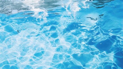 Fototapeta na wymiar Blue ripped water caustics texture in pool or sea