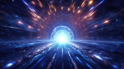 Fototapeta premium Abstract lens flare space or time travel concept background