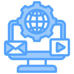 Media Services Blue Icon