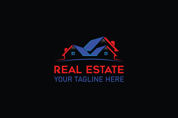 Fototapeta premium Luxury gold real estate logo with a building