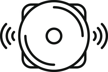 Alarm ringer icon outline vector. Person exit. Work arrow