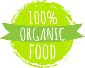 Organic food badge label