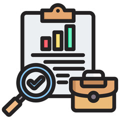 Job Evaluation Outline Color Icon