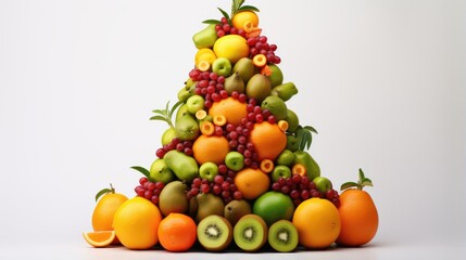 Naklejka na ściany i meble New year 2022 made of fruits on the white background. Healthy food