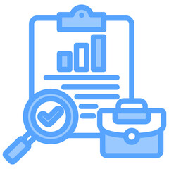 Job Evaluation Blue Icon