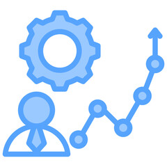 Performance Employee Blue Icon