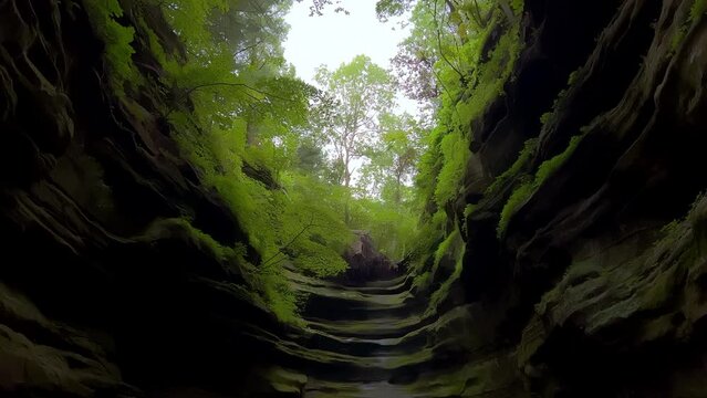  Starved Rock State Park, canyon and forest, day shot. Wide shot