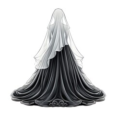 Veil Wedding isolated on a white background