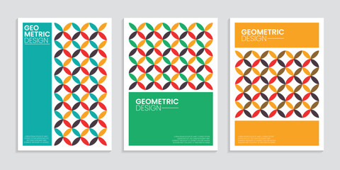 Retro bauhaus minimal geometric book cover designs