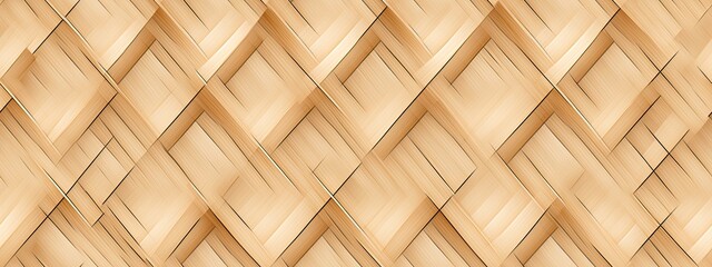 Seamless diamond grid wood lattice texture on background. Tileable light brown redwood, pine or oak trellis of woven diagonal boards. Wooden fence planks pattern