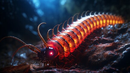 close up of a caterpillar generated by AI - obrazy, fototapety, plakaty