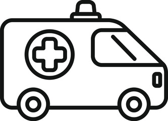 Ambulance car icon outline vector. Help people. Exit gate