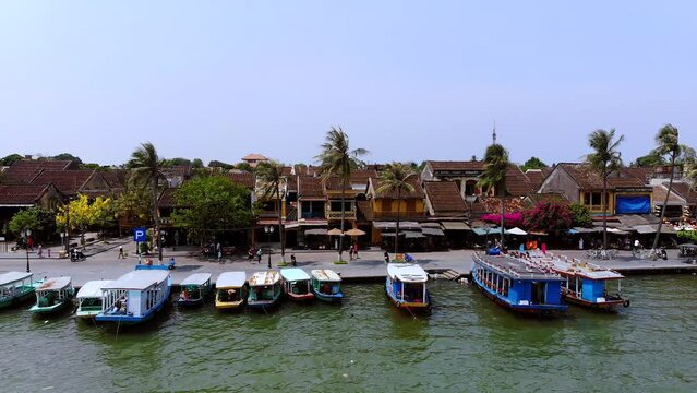 Aerial 4K drone footage of Hoi An city, Vietnam