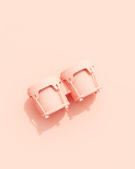 Rose pink afro-cuban percussion bongos hand drums musical instruments equipment diagonal vibrant production background wallpaper 3d illustration render digital rendering	