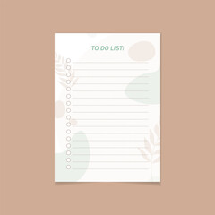 To do list or planning icon concept. Paper sheets with check marks, abstract text and marker. Vector flat illustration isolated on floral background