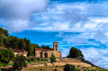 Aguilar de Campoo Church of Santa Cecilia on the hill by the castle Palencia province Castilla y...