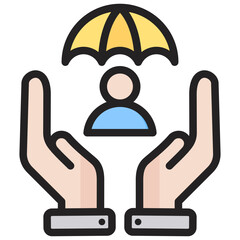 Child Custody Outline Color Icon