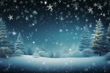 Fototapeta na wymiar blue winter christmas background wallpaper gift card