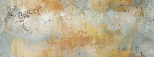 Seamless faux plaster, sponge painting fresco, limewash, concrete or cement inspired rustic accent wall background texture. Abstract painted stucco wallpaper pattern, neutral earthy - obrazy, fototapety, plakaty