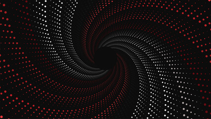 Abstract spiral rainbow color dotted vortex background.