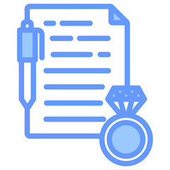 Prenuptial Agreement Blue Icon