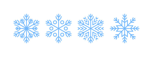 Snowflakes icon set. Snowflakes badges. Snowflake different icons. Vector scalable graphics