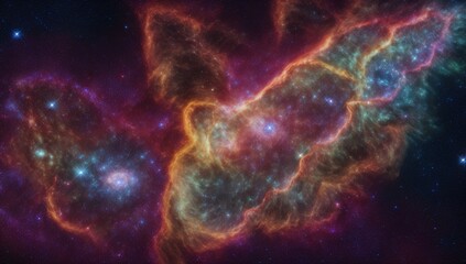 A Nebula Nebula With A Bright Red Nebula In The Background