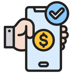 Carrier Billing Outline Color Icon