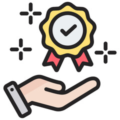 Benefits Outline Color Icon