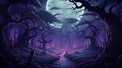Eerie Halloween Forest