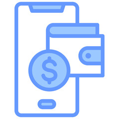 Mobile Wallet Blue Icon