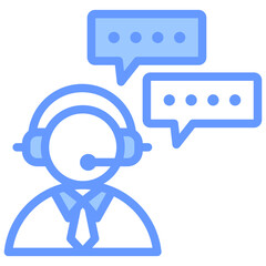 Live Chat Blue Icon