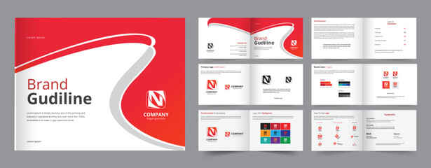 Brand Guidline Design, brand and logo guidelines template - obrazy, fototapety, plakaty