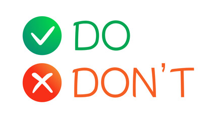 Do and dont icon vector hand draw style isolated on white background 10 eps