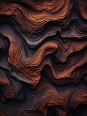 Fototapeta premium Bark Creative Abstract Wavy Texture. Flowing Digital Art Decoration. Abstract Realistic Surface Vertical Background. Ai Generated Vibrant Curly Pattern.