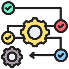 Process Outline Color Icon