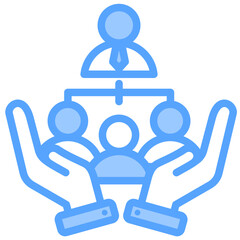 Social Organization Blue Icon