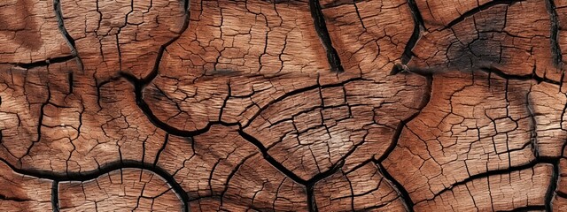 Seamless tree bark background texture closeup. Tileable panoramic natural wood oak, fir or pine forest woodland surface pattern. Rustic detailed dark reddish brown wallpaper backdrop - obrazy, fototapety, plakaty
