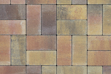 colored decorative paving slabs close up