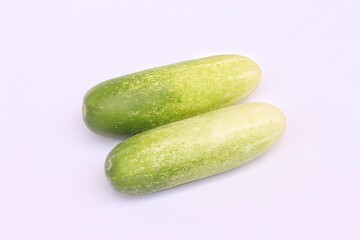 Isolated cucumber. Fresh organic cucumber isolated clipping path. Cucumber macro studio photo. High End Retouching