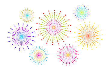 Fototapeta na wymiar colorful fireworks illustration. simple & modern for new year celebration vector elements